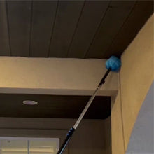 20 Foot High Ceiling Fan Duster with 5-12 Foot Extension Pole, Extendable Reusable Cobweb, Feather, Window Cleaning Squeegee Kit
