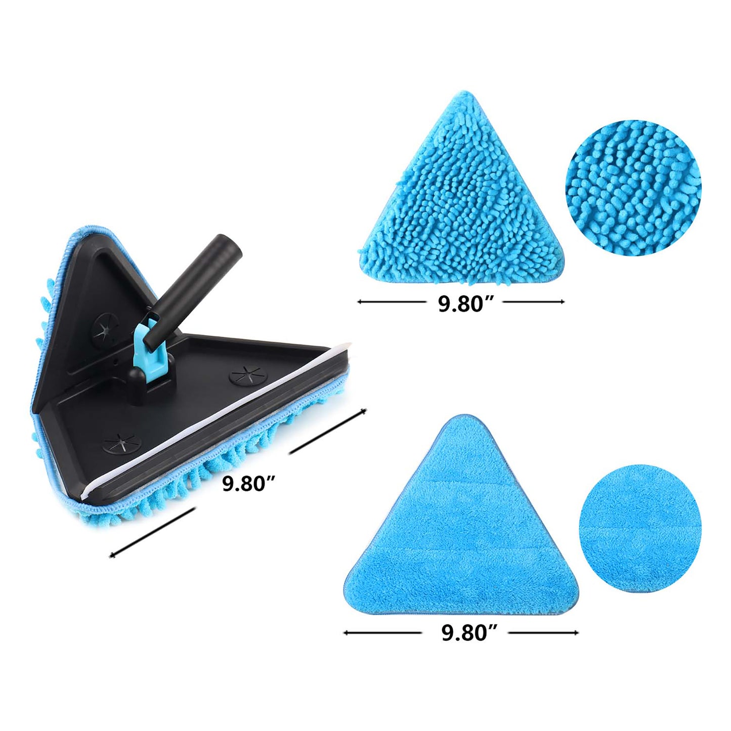 90° Foldable 3-in-1 Ceiling Cleaning Duster with 4 Replacement Microfiber Pads