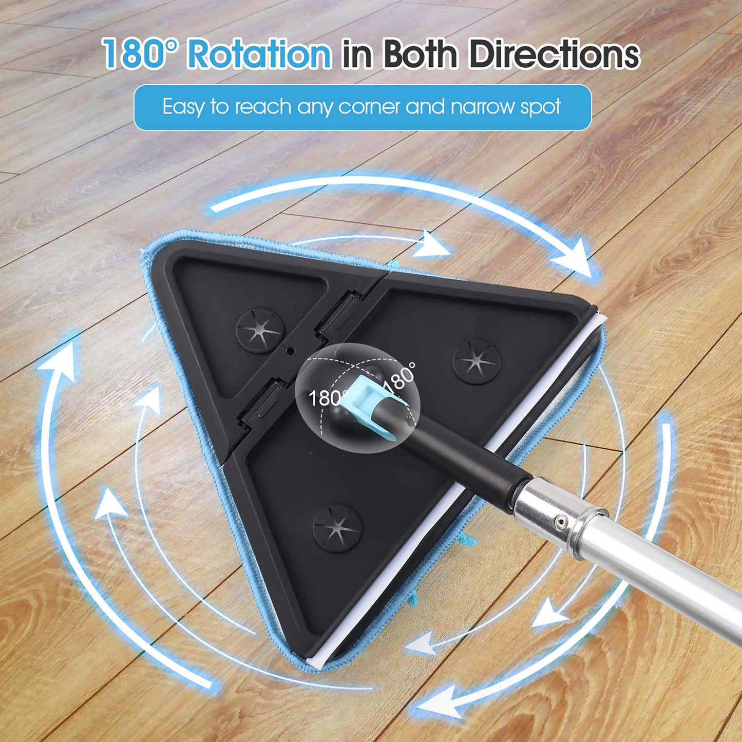 90° Foldable 3-in-1 Ceiling Cleaning Duster with 4 Replacement Microfiber Pads